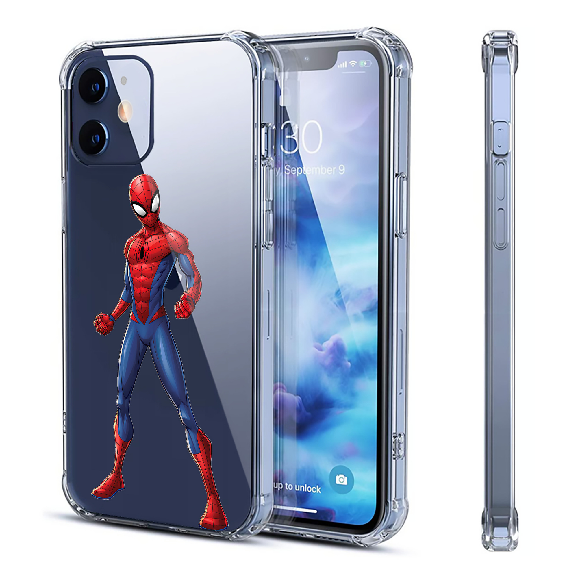 （画像用） Spider Man スパイダーマン 【iPhone 12シリーズ対応】透明スマホケース（クリアソフトケース）